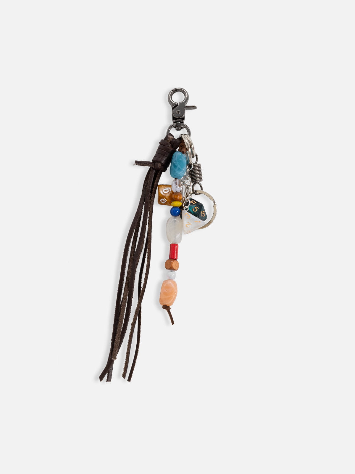 Beaded Dice Tassel Keychain