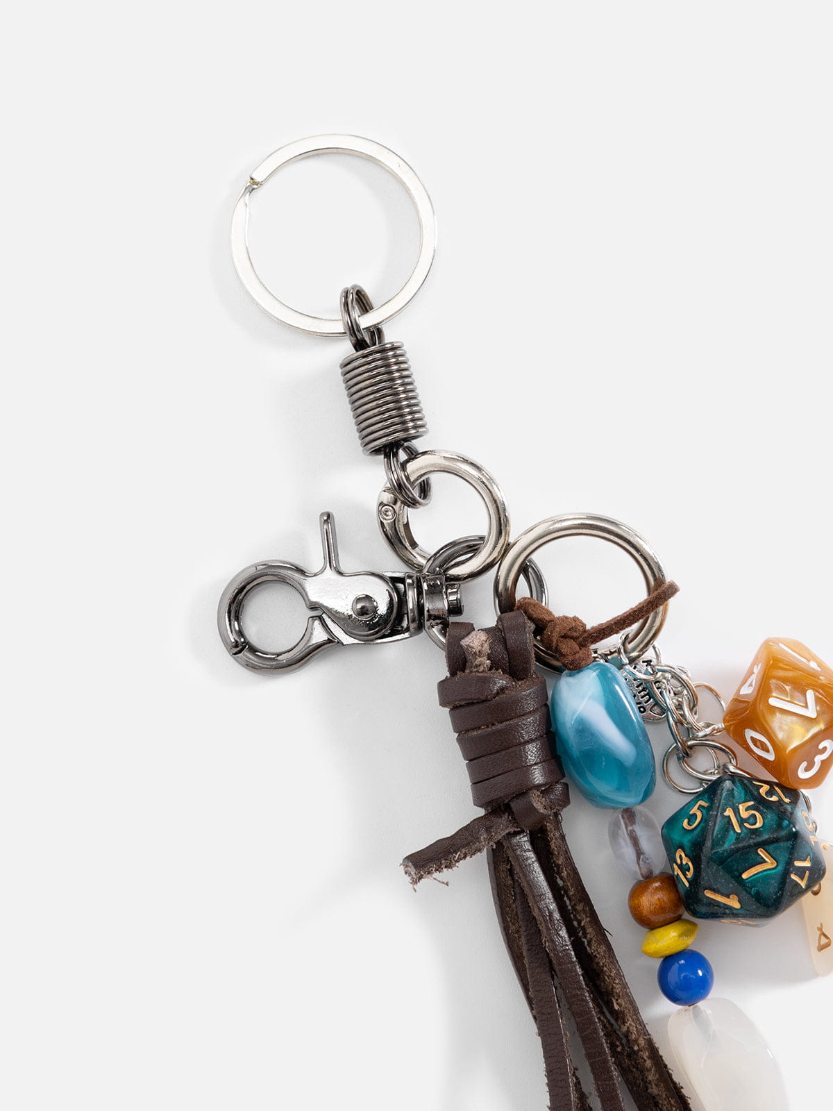 Beaded Dice Tassel Keychain