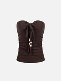 Aelfric Eden Ruched Tie Front Tube Top