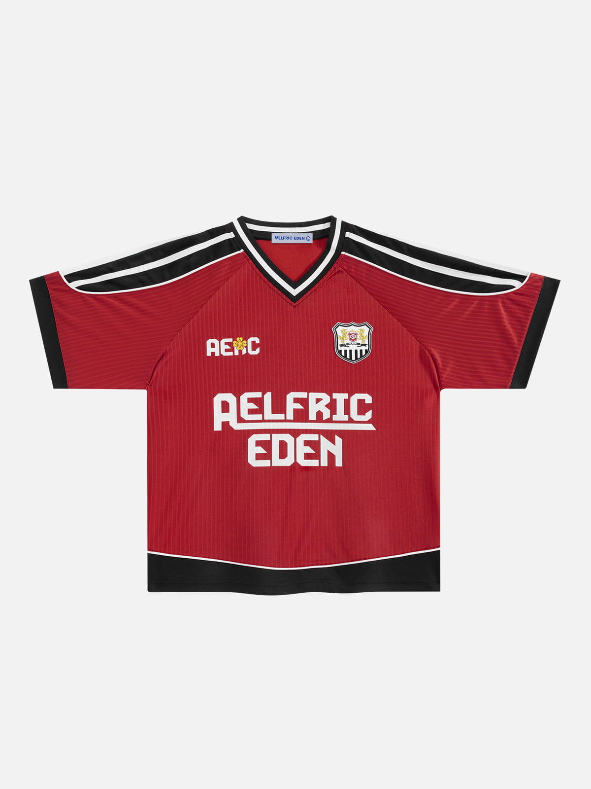 Aelfric Eden Boxy V-Neck Panel Jersey Tee