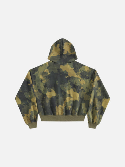 Aelfric Eden Boxy CAMO Embroidered Zip Up Hoodie