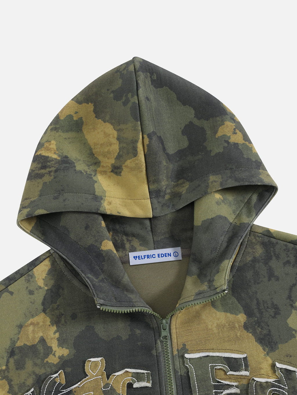 Aelfric Eden Boxy CAMO Embroidered Zip Up Hoodie