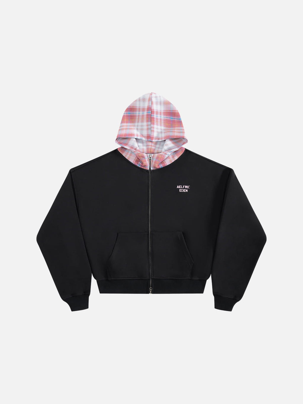 Aelfric Eden Boxy Plaid Hood Zip Up Hoodie