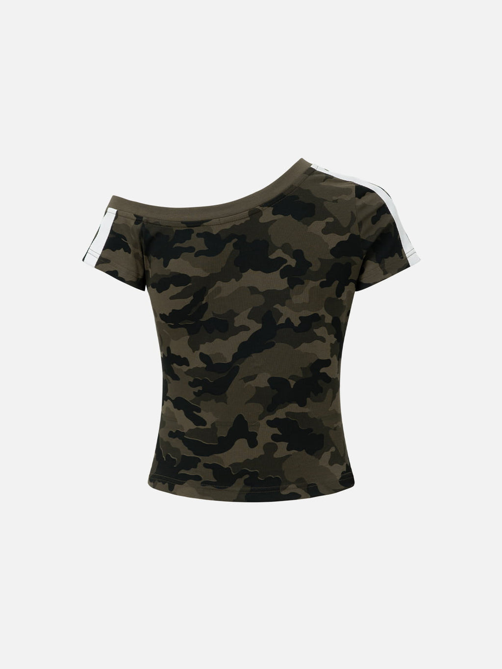 Aelfric Eden Cropped CAMO 77 Off-The-Shoulder Tee