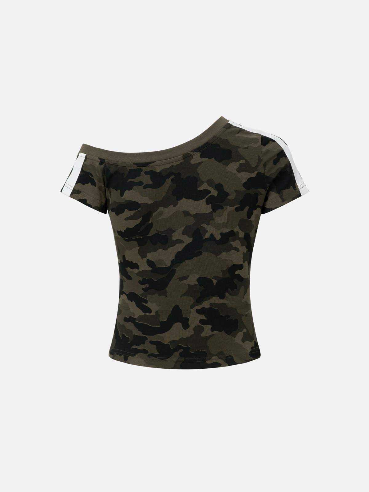 Aelfric Eden Cropped CAMO 77 Off-The-Shoulder Tee