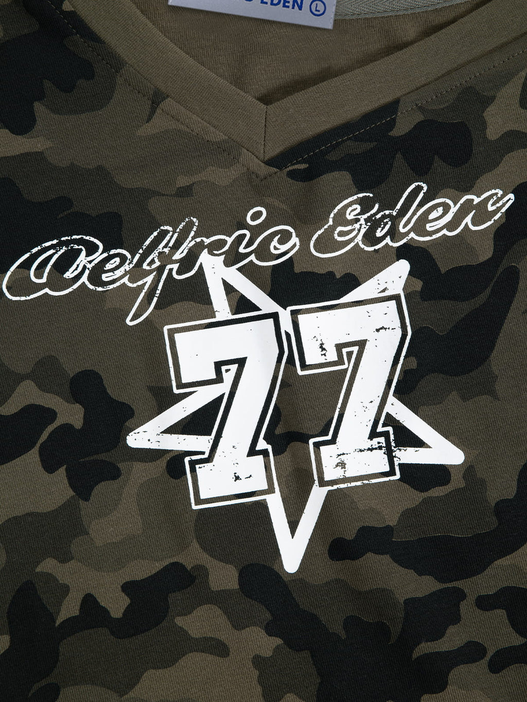 Aelfric Eden Cropped CAMO 77 Off-The-Shoulder Tee