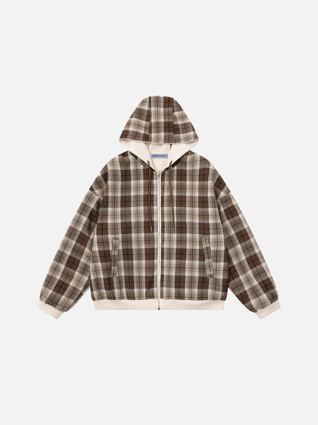 Aelfric Eden Boxy Reversible Plaid Zip Up Hoodie