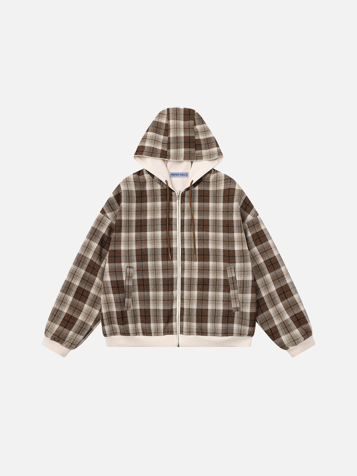 Aelfric Eden Boxy Reversible Plaid Zip Up Hoodie
