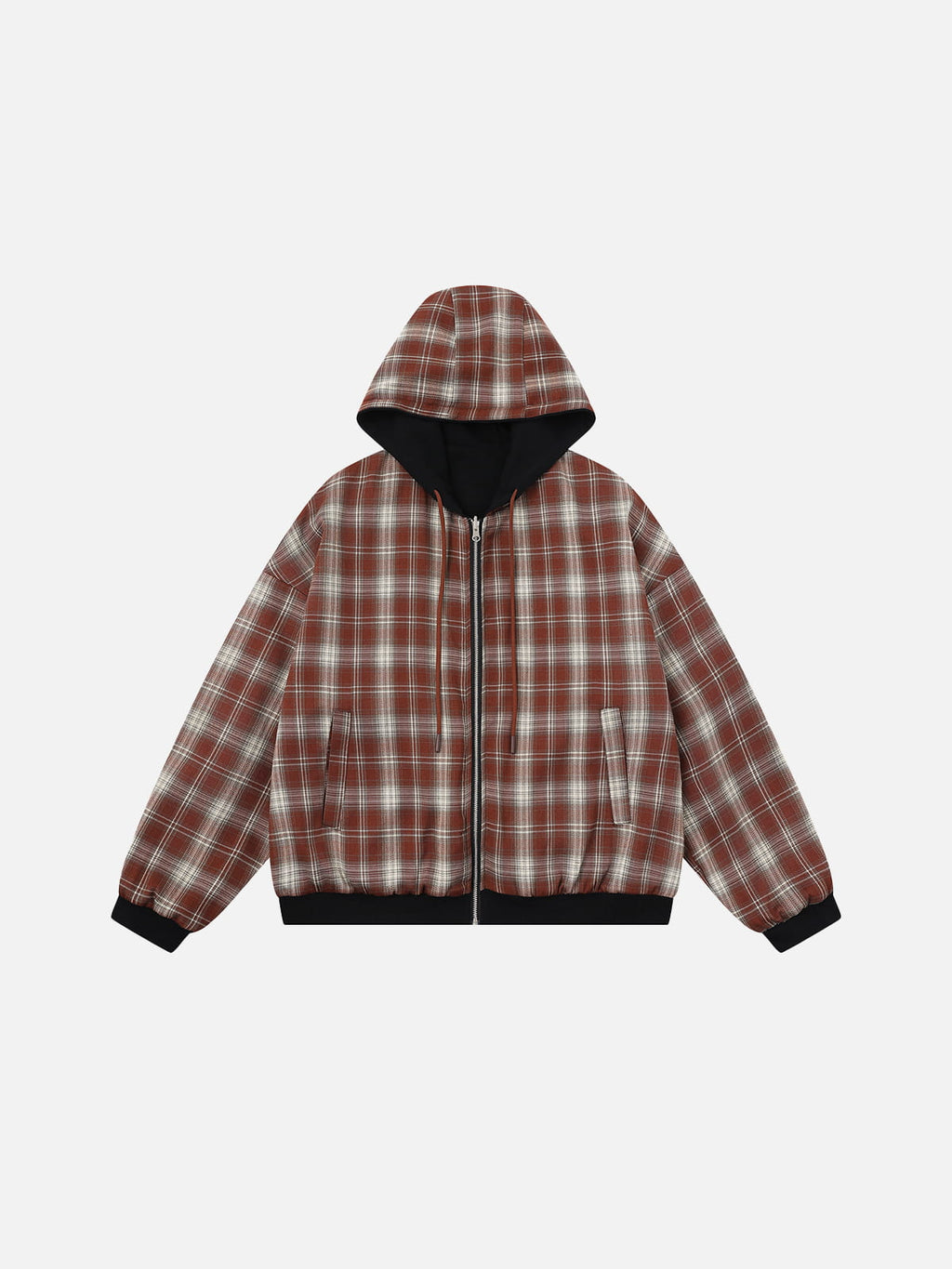 Aelfric Eden Boxy Reversible Plaid Zip Up Hoodie