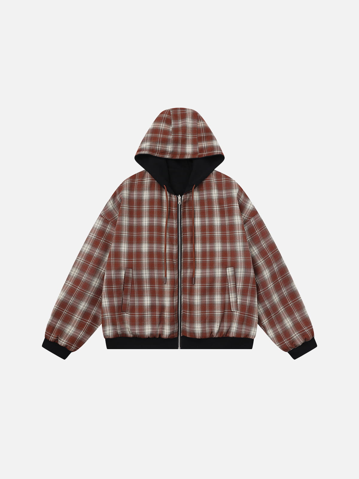 Aelfric Eden Boxy Reversible Plaid Zip Up Hoodie