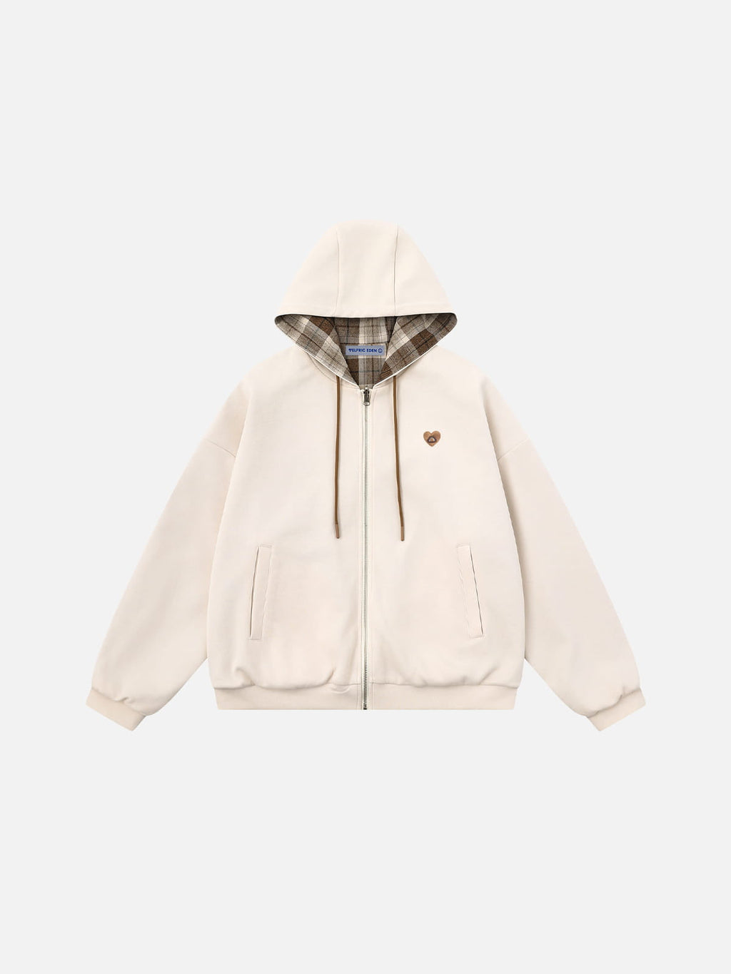 Aelfric Eden Boxy Reversible Plaid Zip Up Hoodie