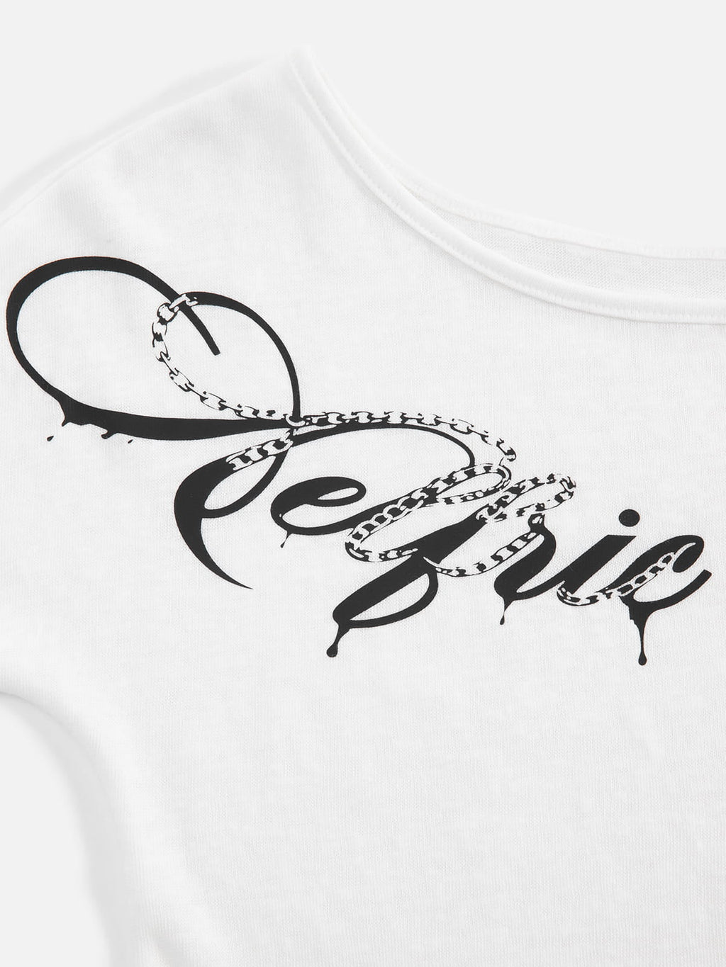 Aelfric Eden Off-The-Shoulder Script Long Sleeve Tee