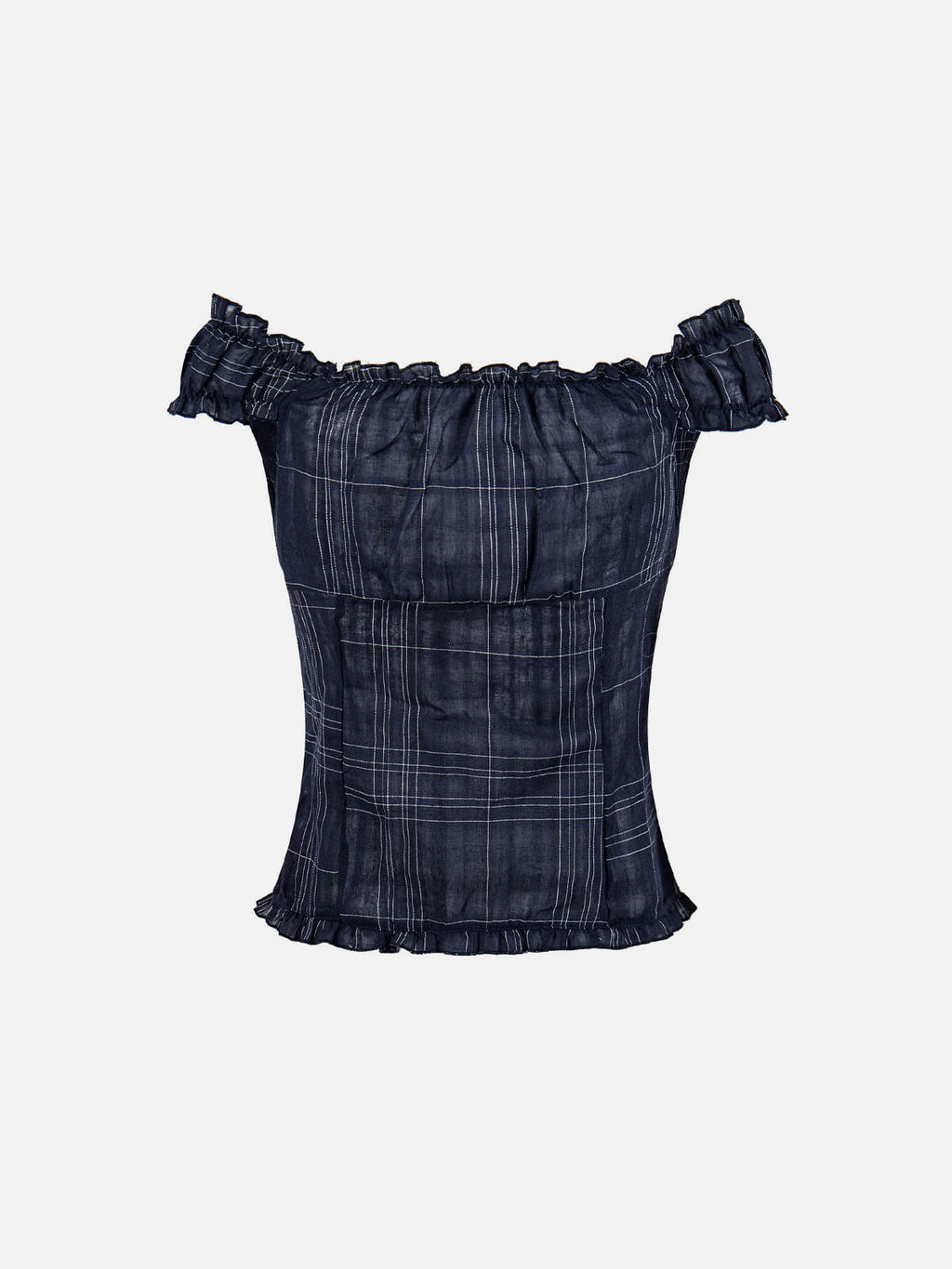 Aelfric Eden Plaid Off-The-Shoulder Tube Top