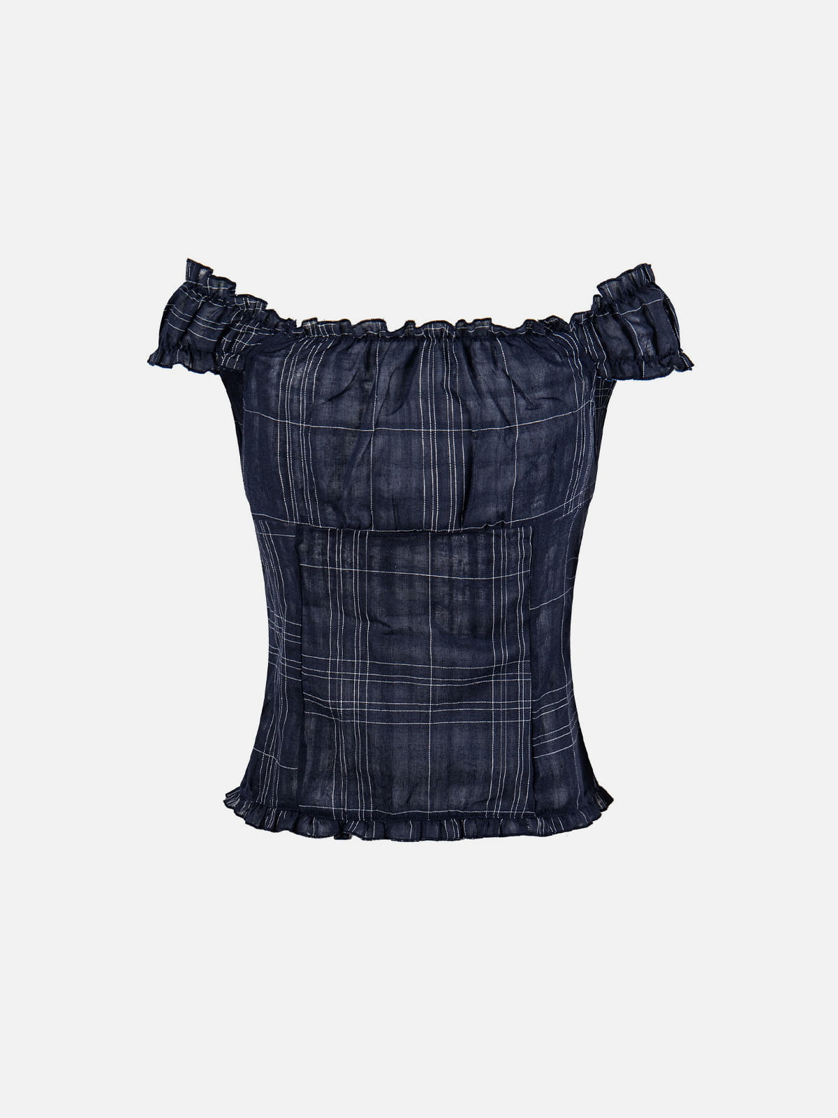 Aelfric Eden Plaid Off-The-Shoulder Tube Top