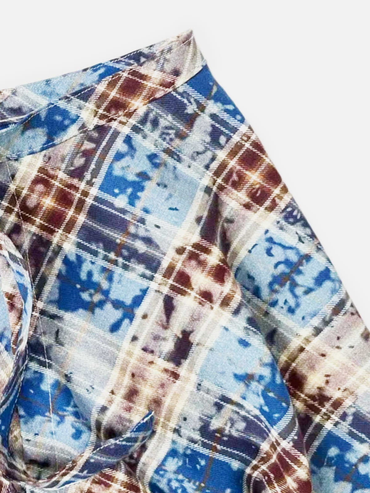 Washed Plaid Tie Waist Apron