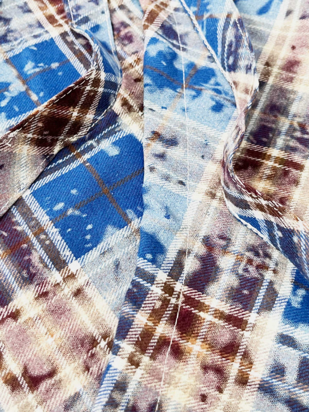 Washed Plaid Tie Waist Apron