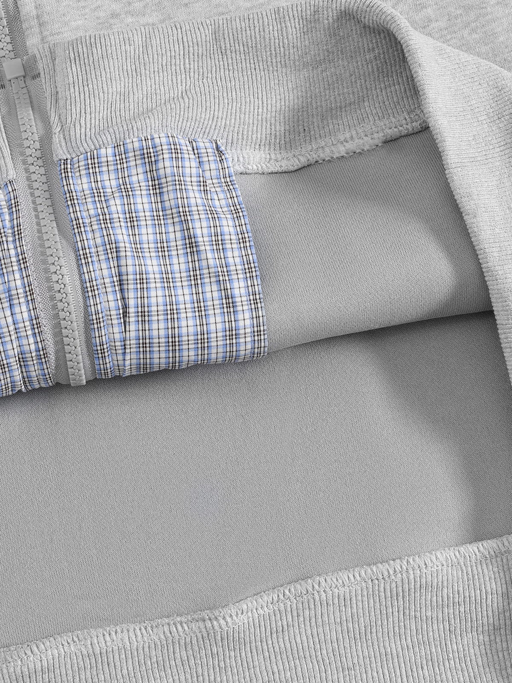 Aelfric Eden Plaid Trim Zip Up Hoodie