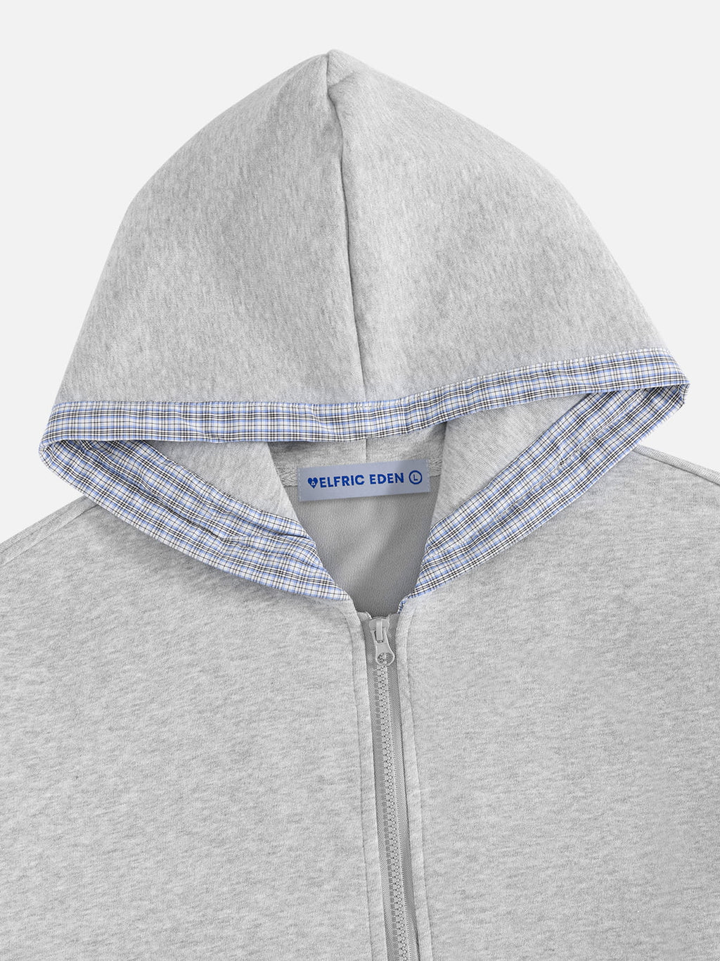 Aelfric Eden Plaid Trim Zip Up Hoodie