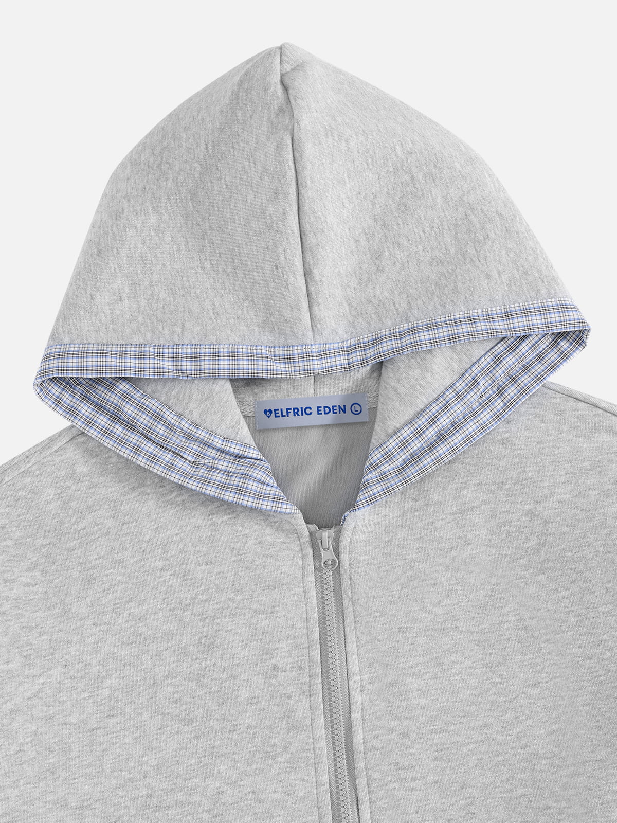 Aelfric Eden Plaid Trim Zip Up Hoodie
