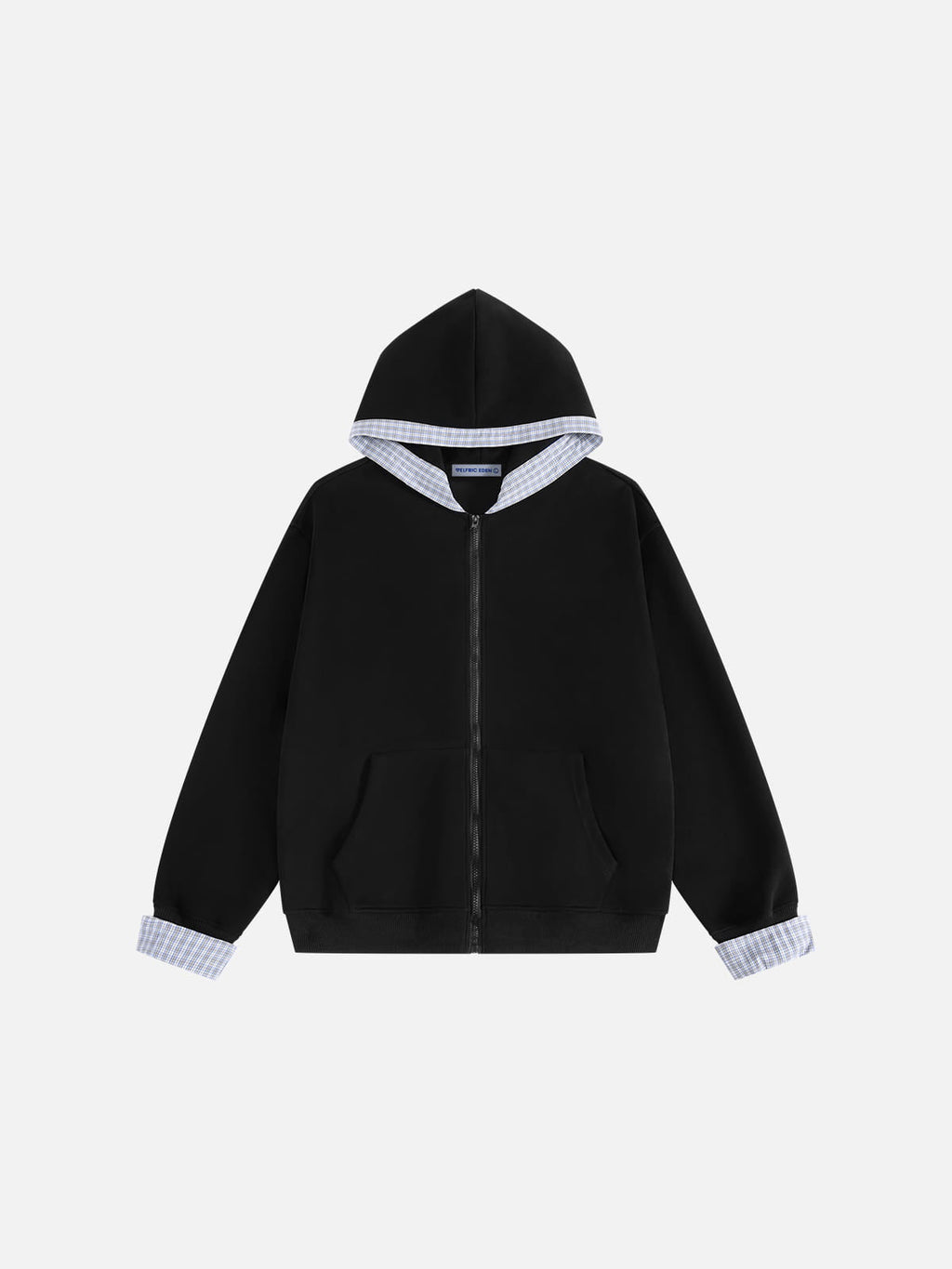 Aelfric Eden Plaid Trim Zip Up Hoodie
