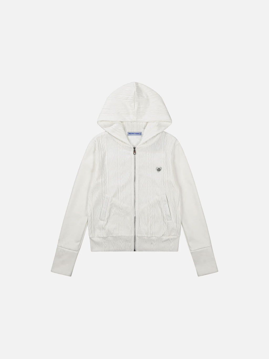 Aelfric Eden Boxy Cable Knit Zip Up Hoodie