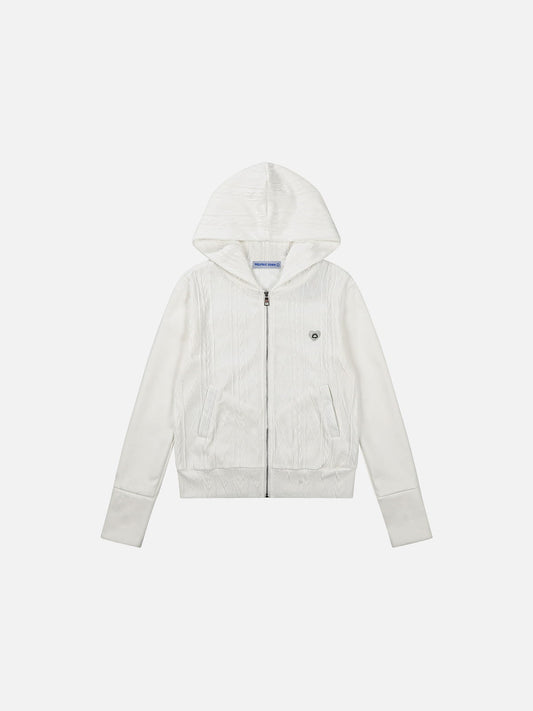 Aelfric Eden Boxy Cable Knit Zip Up Hoodie