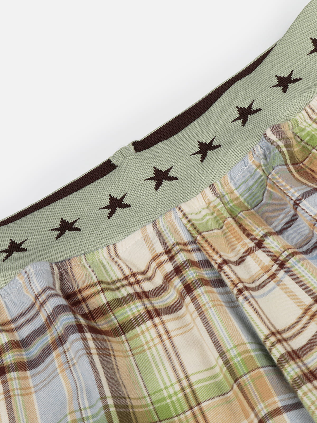 Aelfric Eden Star Waist Plaid Baggy Barrel Pants