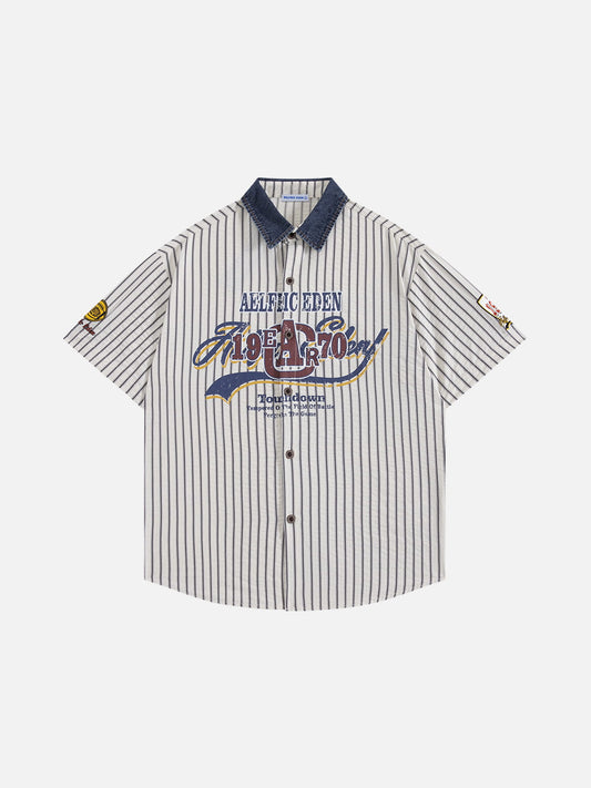 Aelfric Eden Stripe Patch Short Sleeve Shirt