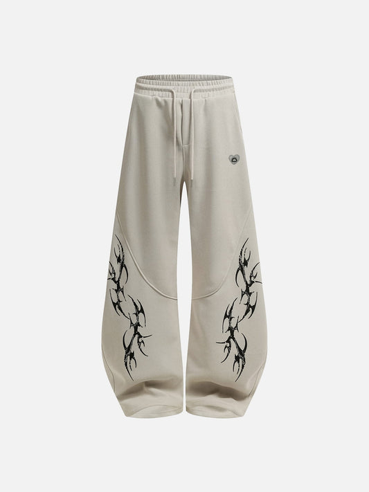 Aelfric Eden Thorn Print Baggy Barrel Sweatpants