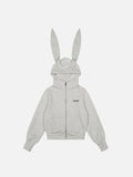 Aelfric Eden Rhinestone Bunny Ear Cropped Zip Up Hoodie
