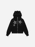 Aelfric Eden Rhinestone Star Zip Up Hoodie