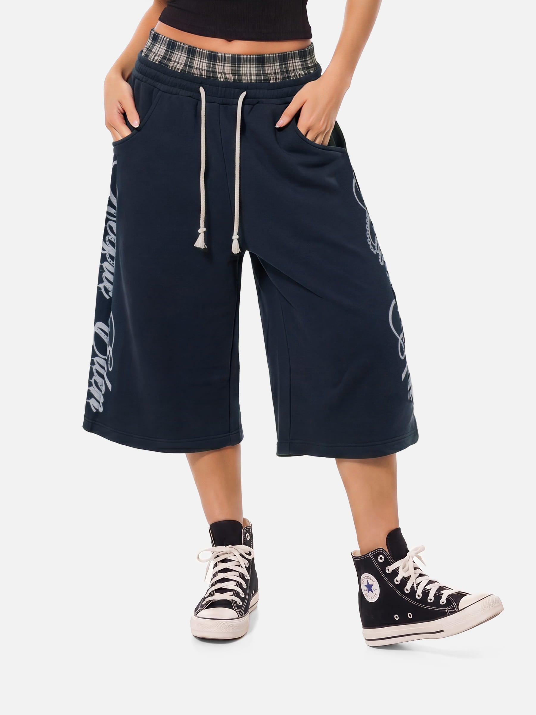 Aelfric Eden Double Waist Script Longline Shorts