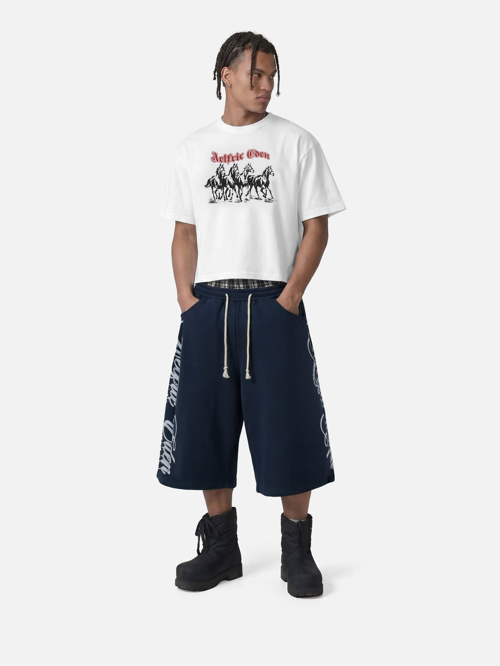 Aelfric Eden Double Waist Script Longline Shorts