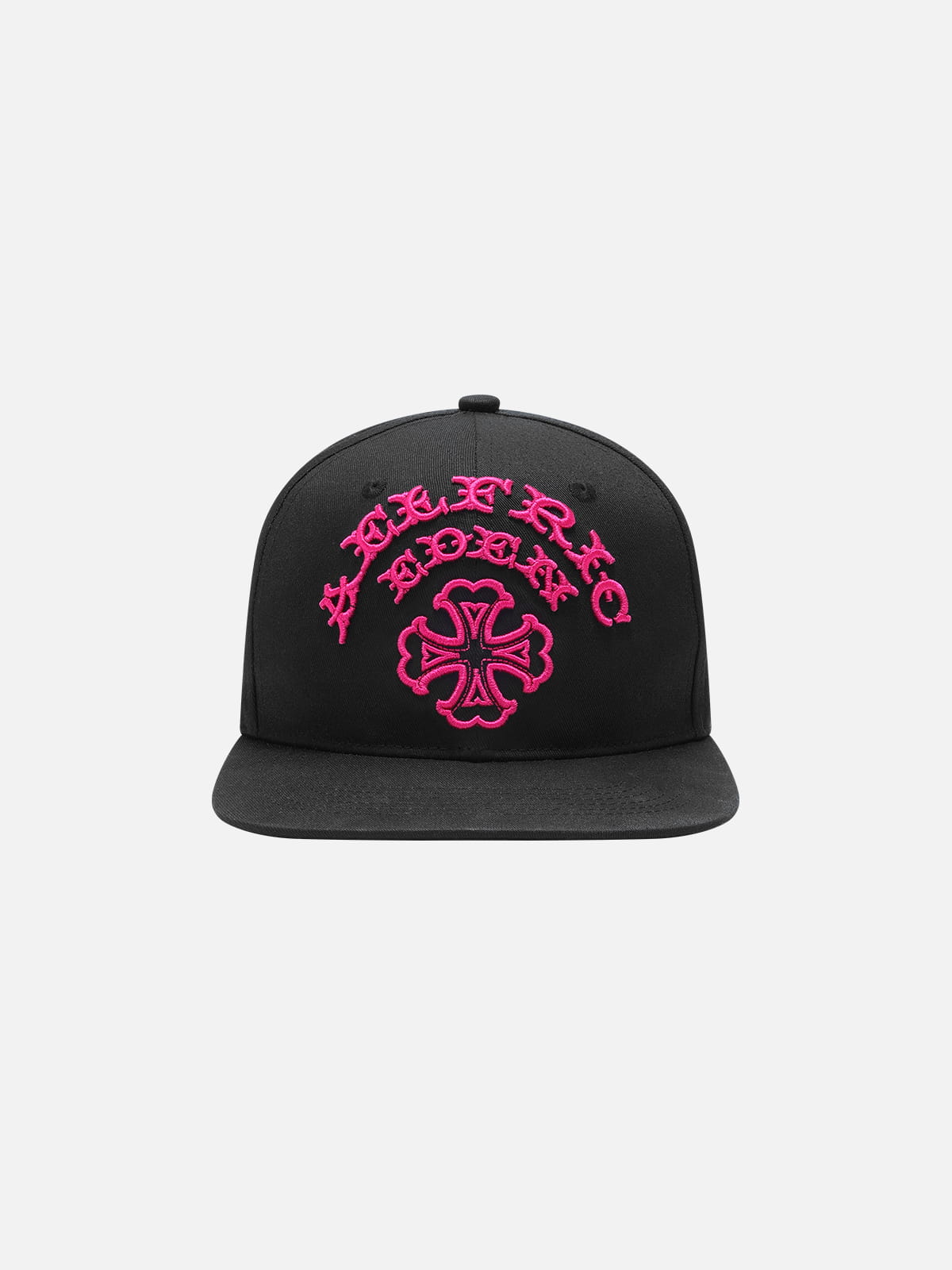 Cross Embroidered Structured Snapback Cap