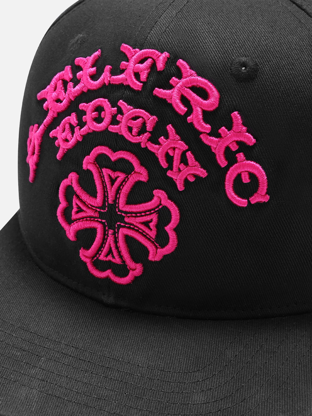 Cross Embroidered Structured Snapback Cap