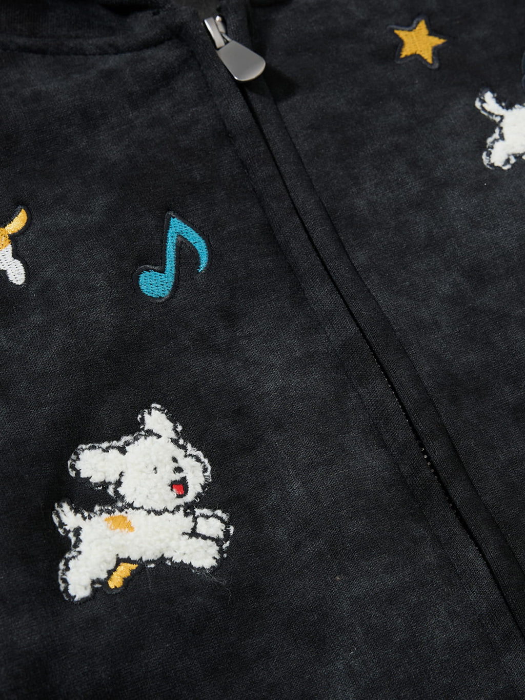 Aelfric Eden Cartoon Embroidered Zip Up Hoodie