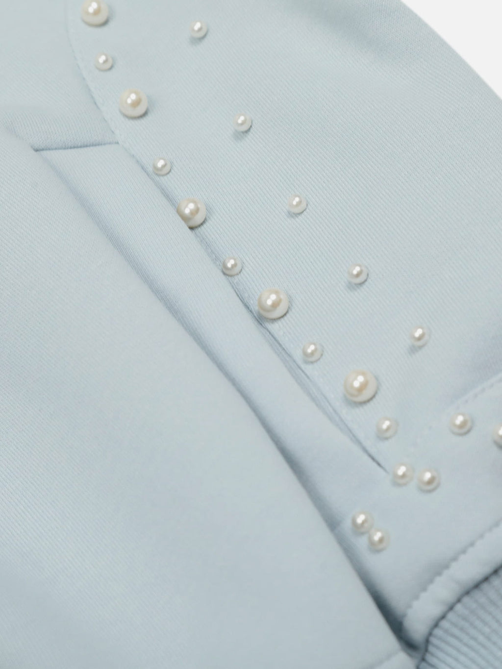 Aelfric Eden Cropped Pearl Studded Zip Up Hoodie