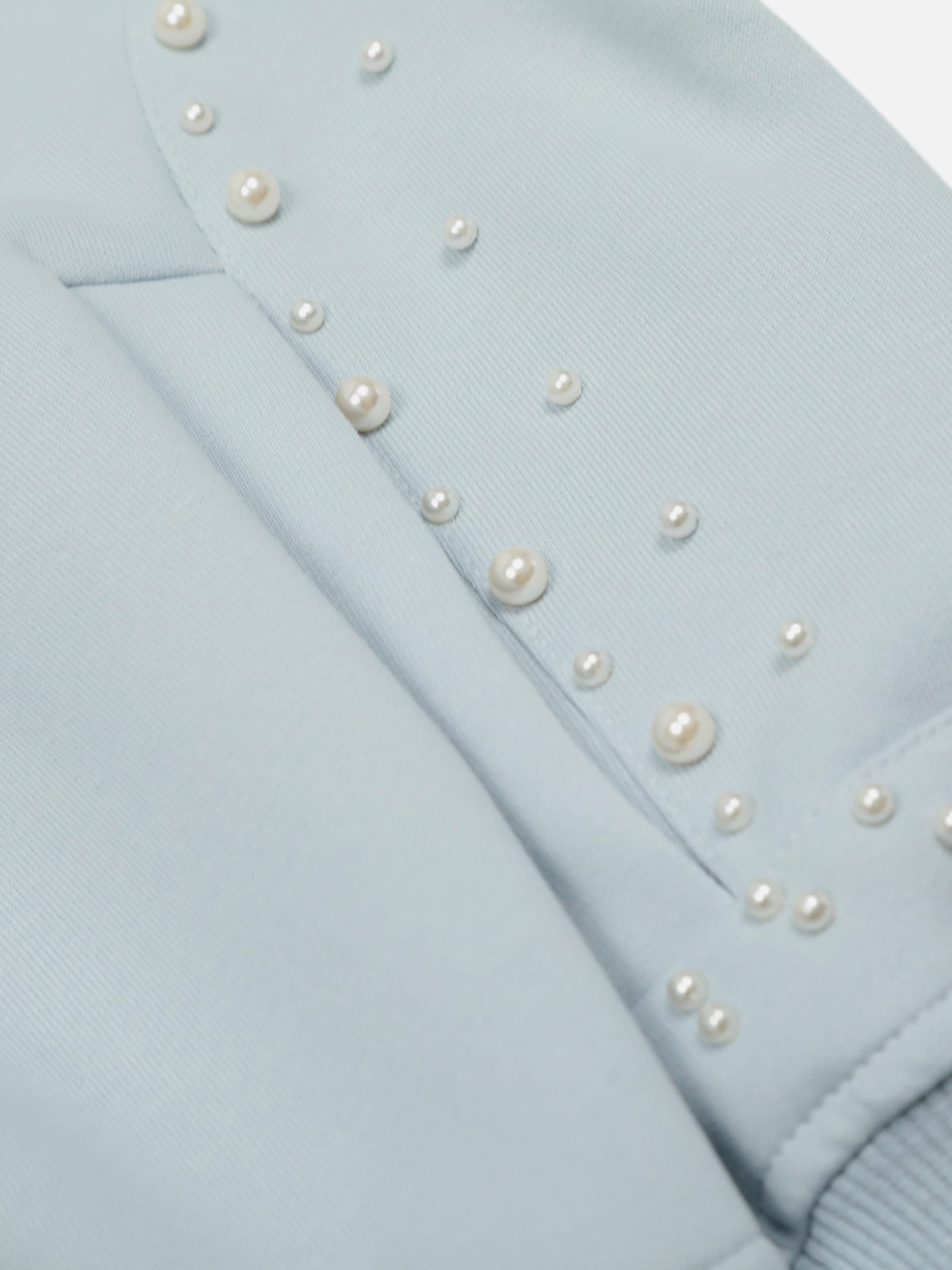 Aelfric Eden Cropped Pearl Studded Zip Up Hoodie