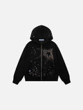 Aelfric Eden Boxy Rhinestone Star Zip Up Hoodie