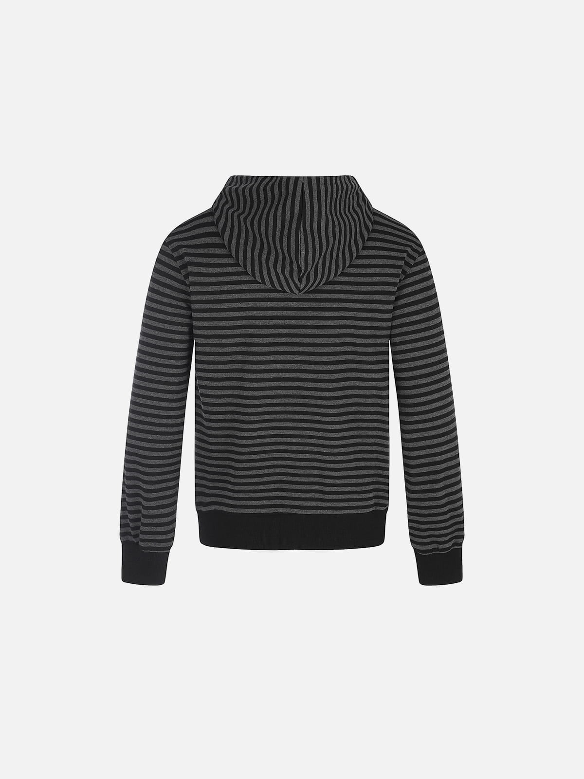 Aelfric Eden Boxy Stripe Button Zip Up Hoodie