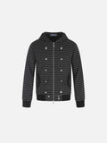 Aelfric Eden Boxy Stripe Button Zip Up Hoodie