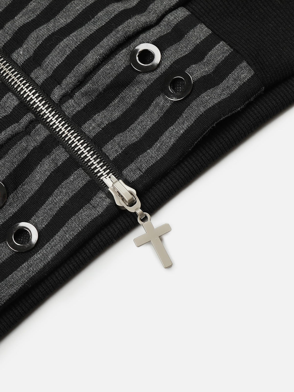 Aelfric Eden Boxy Stripe Button Zip Up Hoodie