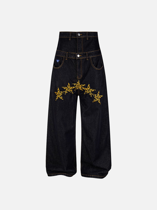 Aelfric Eden Double Waist Leopard Star Jeans