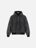 Aelfric Eden Boxy Washed Panel Zip Up Hoodie