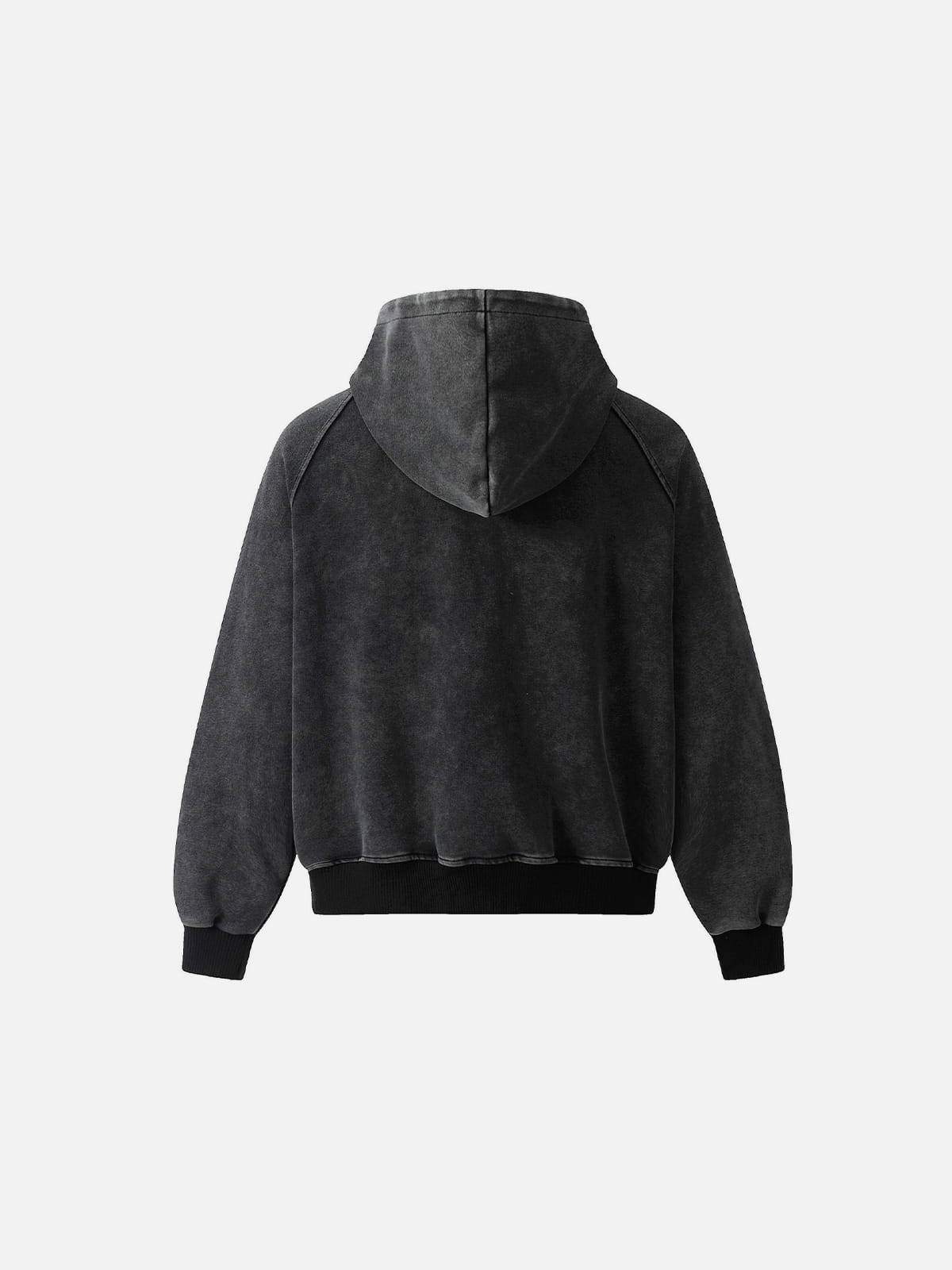Aelfric Eden Boxy Washed Panel Zip Up Hoodie