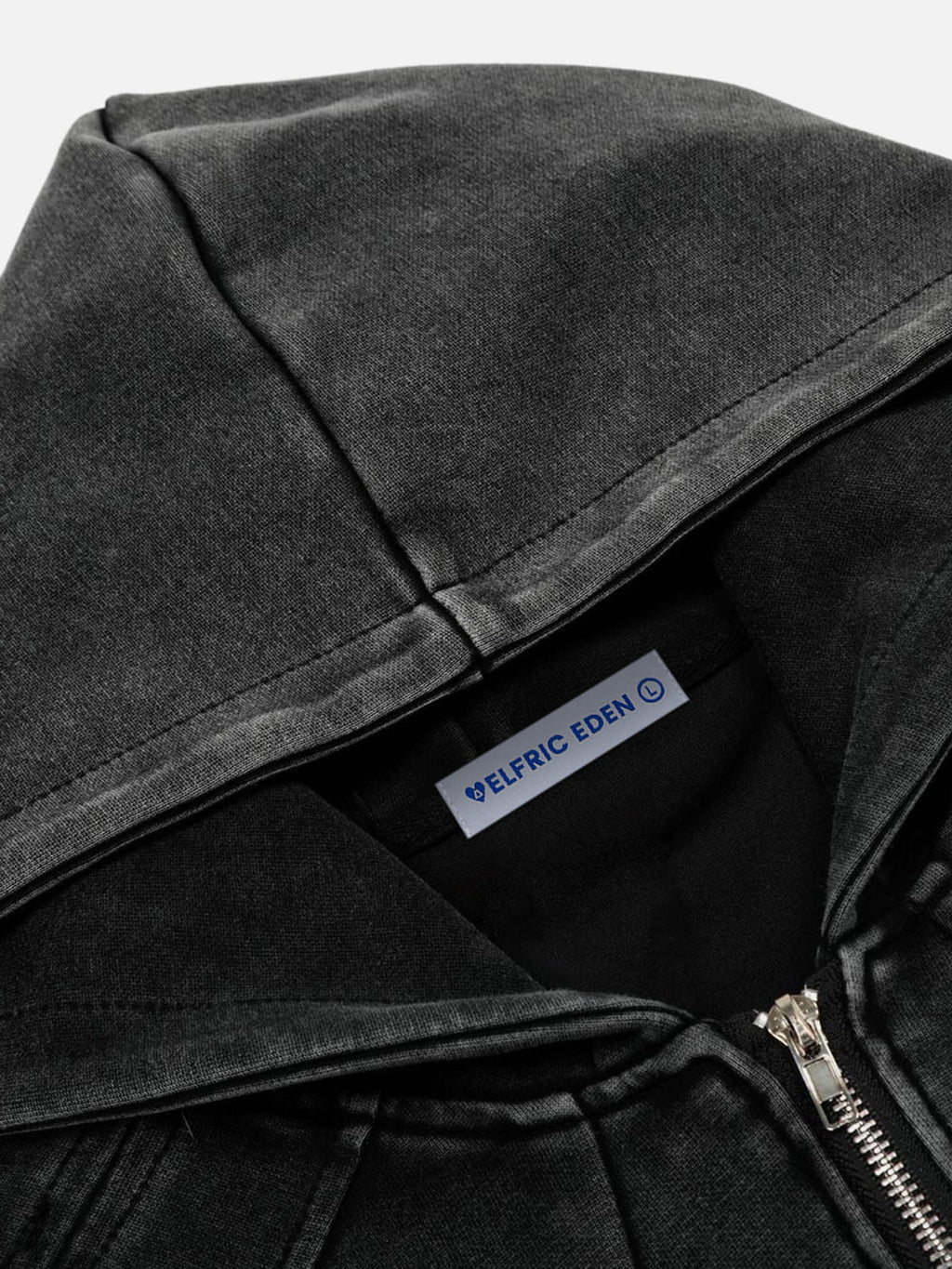 Aelfric Eden Boxy Washed Panel Zip Up Hoodie