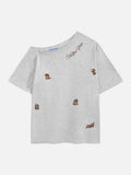 Aelfric Eden Dachshund Embroidery Off-The-Shoulder Tee