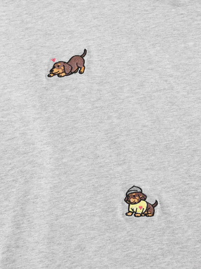 Aelfric Eden Dachshund Embroidery Off-The-Shoulder Tee