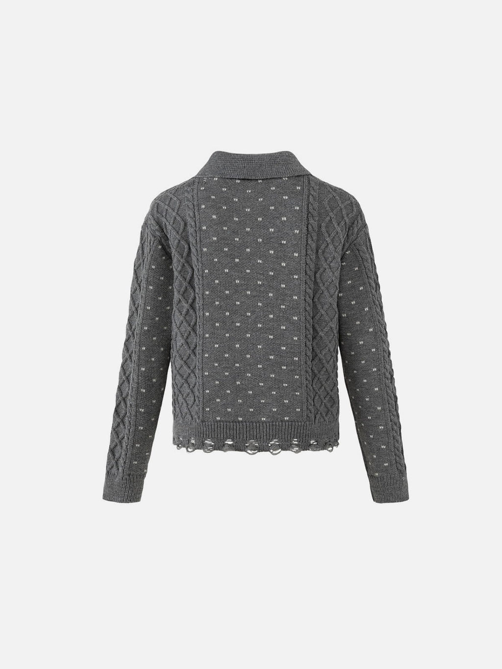 Aelfric Eden Cable Knit Distressed Cardigan