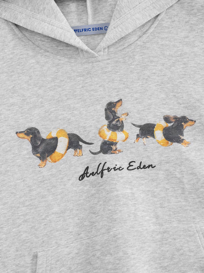 Aelfric Eden Boxy Dachshund Graphic Pullover Hoodie